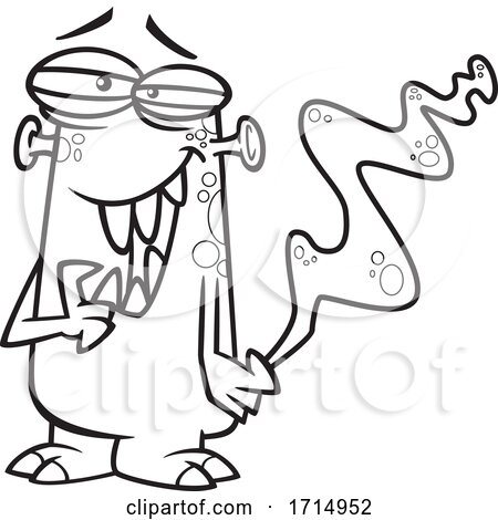 Cartoon Black and White Stinky Monster by toonaday