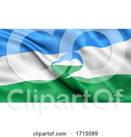 Flag of the Kabardino-Balkar Republic Waving in the Wind by stockillustrations