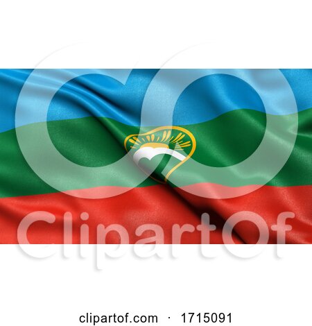 Flag of the Karachay-Cherkess Republic Waving in the Wind by stockillustrations