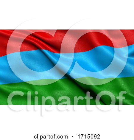 Flag of the Republic of Karelia Waving in the Wind by stockillustrations