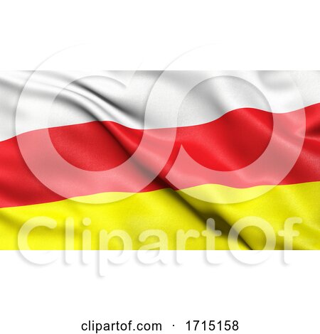 Flag of the Republic of North Ossetia-Alania Waving in the Wind by stockillustrations