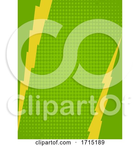 Copy Space Comics Style Green with Yellow Lightning by elaineitalia