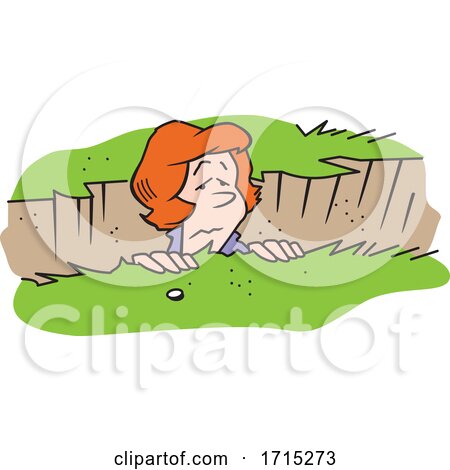 Cartoon Woman Stuck in a Rut by Johnny Sajem