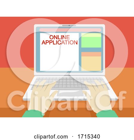 Hands Laptop Online Application Illustration by BNP Design Studio