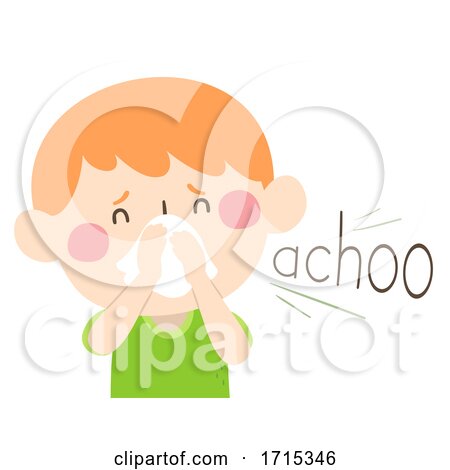 Kid Boy Onomatopoeia Sound Achoo Illustration by BNP Design Studio