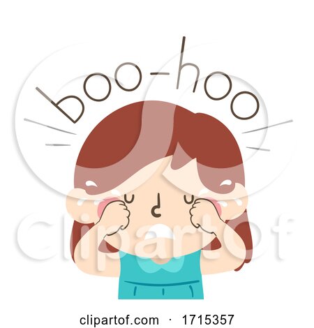 Kid Girl Onomatopoeia Sound Boo Hoo Illustration by BNP Design Studio