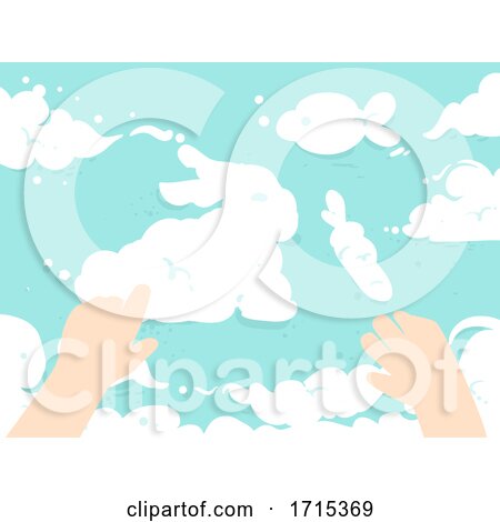 Kid Hands Clouds Form Bunny Fish Illustration by BNP Design Studio