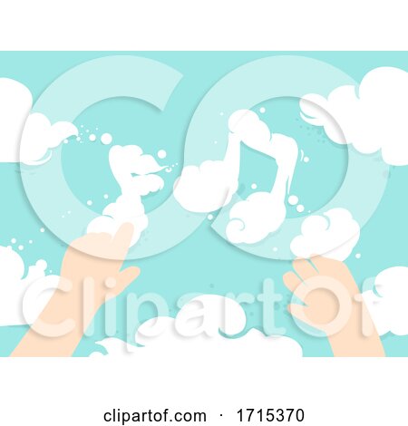Kid Hands Clouds Music Notes Illustration by BNP Design Studio