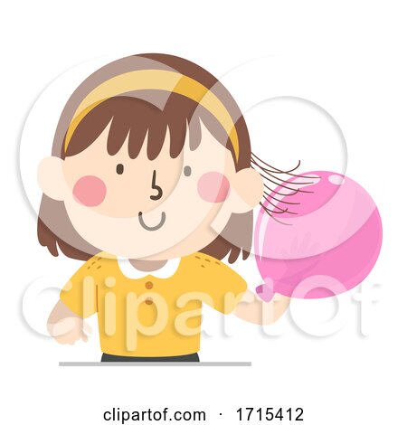 Kid Girl Static Balloon Hair Illustration by BNP Design Studio