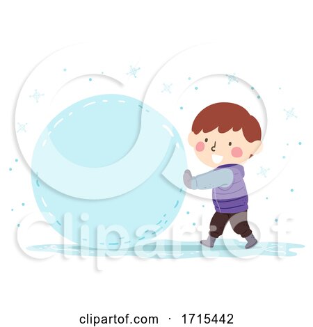 Kid Boy Snow Ball Illustration by BNP Design Studio