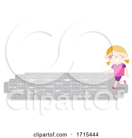 Kid Girl Alphabet Hopscotch Illustration by BNP Design Studio