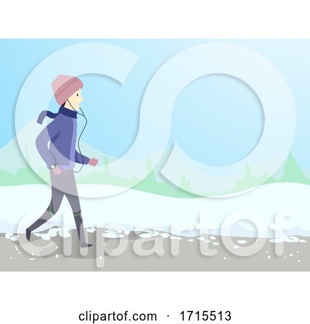 Man Winter Jogging Illustration by BNP Design Studio