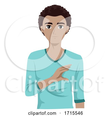 Teen Guy Black Sign Language Police Illustration by BNP Design Studio