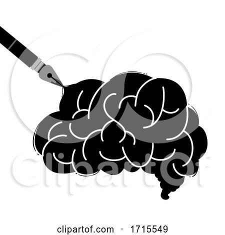 Fountain Pen Ink Brain Illustration by BNP Design Studio
