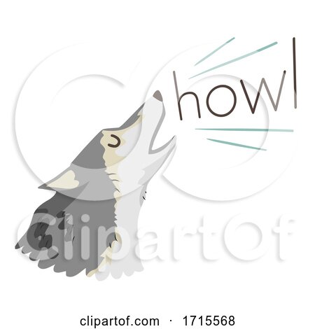 Wolf Onomatopoeia Sound Howl Illustration by BNP Design Studio