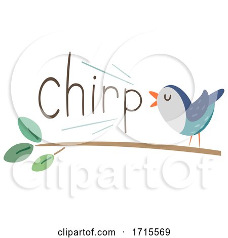 Bird Onomatopoeia Sound Chirp Illustration by BNP Design Studio
