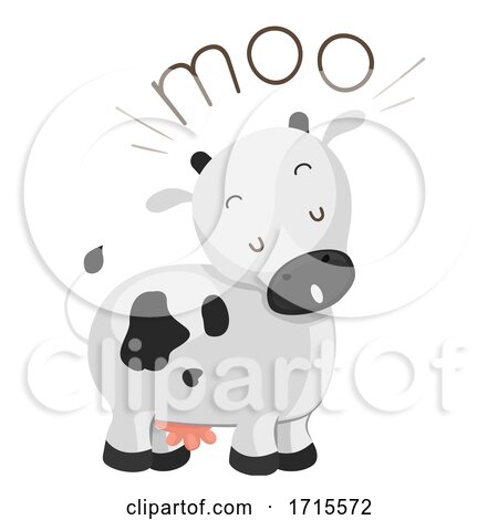 Cow Onomatopoeia Sound Moo Illustration by BNP Design Studio