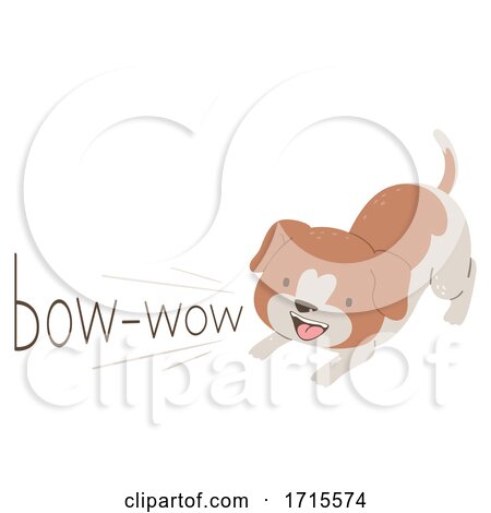 Dog Onomatopoeia Sound Bow Wow Illustration by BNP Design Studio