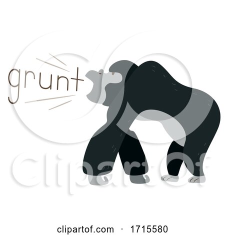 Gorilla Onomatopoeia Sound Grunt Illustration by BNP Design Studio