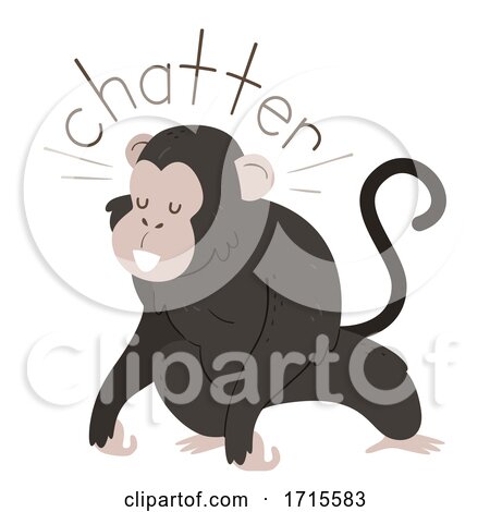 Monkey Onomatopoeia Sound Chatter Illustration by BNP Design Studio
