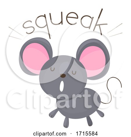 Mouse Onomatopoeia Sound Squeak Illustration by BNP Design Studio