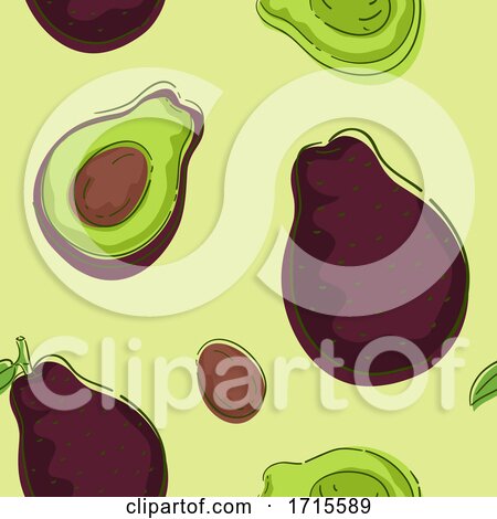 Seamless Avocado Background Illustration by BNP Design Studio