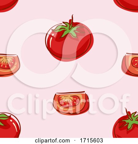 Seamless Tomato Background Illustration by BNP Design Studio