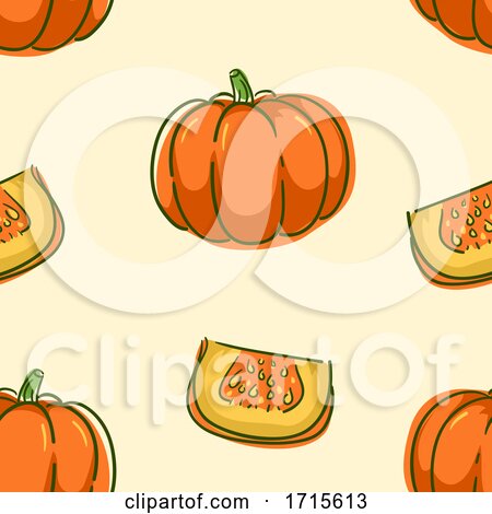Seamless Pumpkin Background Illustration by BNP Design Studio