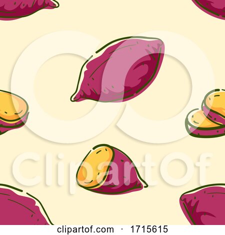 Seamless Sweet Potato Background Illustration by BNP Design Studio