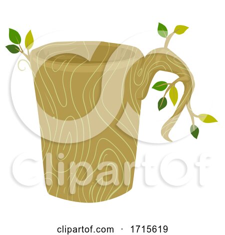 Mug Wooden Organic Utensil Illustration by BNP Design Studio