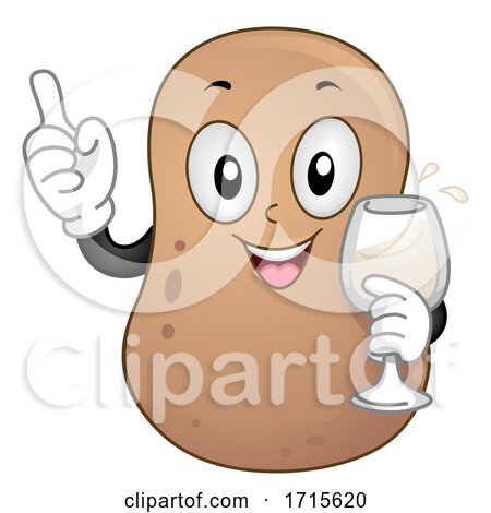 Mascot Potato Holding Glass Brannvin Illustration by BNP Design Studio