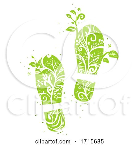 Shoe Print Green Nature Illustration by BNP Design Studio