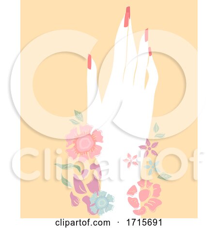 Hand Floral Manicured Illustration by BNP Design Studio