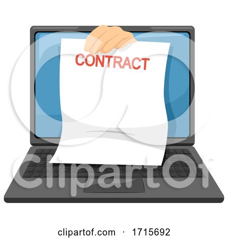 Hand Laptop Contract Signing Illustration by BNP Design Studio