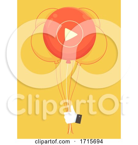 Okay like Hand Play Button Balloon Illustration by BNP Design Studio