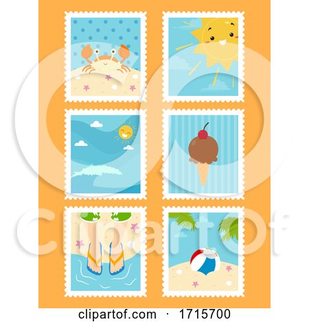 Summer Stamps Illustration by BNP Design Studio