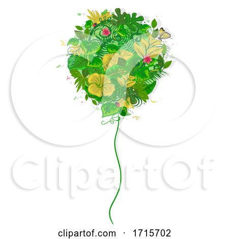 Balloon Tropical Leaves Illustration by BNP Design Studio