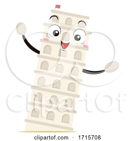 Mascot Tower of Pisa Illustration by BNP Design Studio
