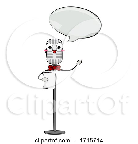 Mascot Microphone Read Speech Bubble Illustration by BNP Design Studio