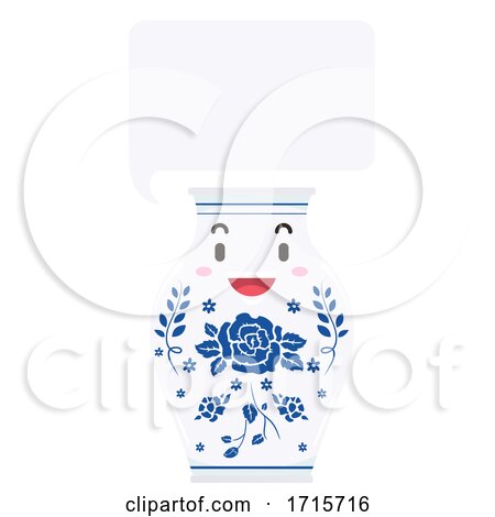 Mascot Porcelain Jar Speech Bubble Illustration by BNP Design Studio