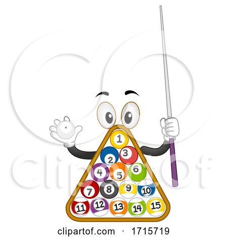 Mascot Triangle Billiard Ball Arrange Illustration by BNP Design Studio