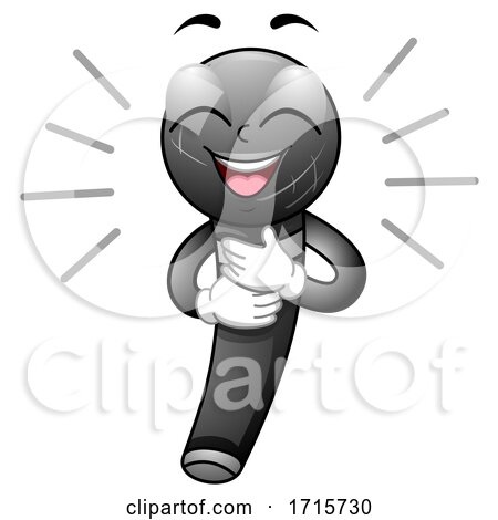 Mascot Microphone Laughing Illustration by BNP Design Studio