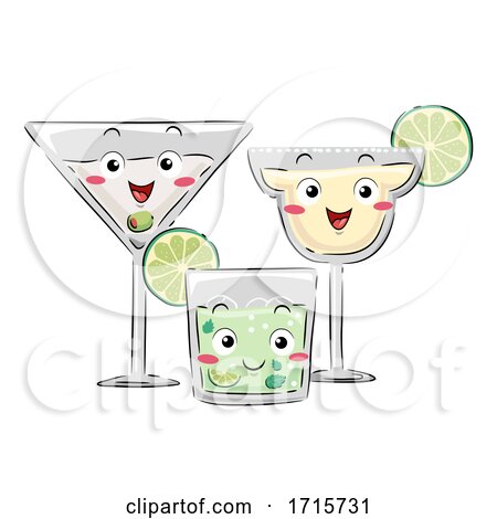 Mascot Martini Mojito Margarita Illustration by BNP Design Studio
