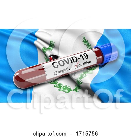 Flag of Irkutsk Oblast Waving in the Wind with a Positive Covid 19 Blood Test Tube by stockillustrations