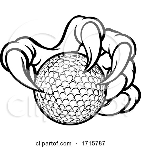 Golf Ball Claw Monster Sports Hand by AtStockIllustration