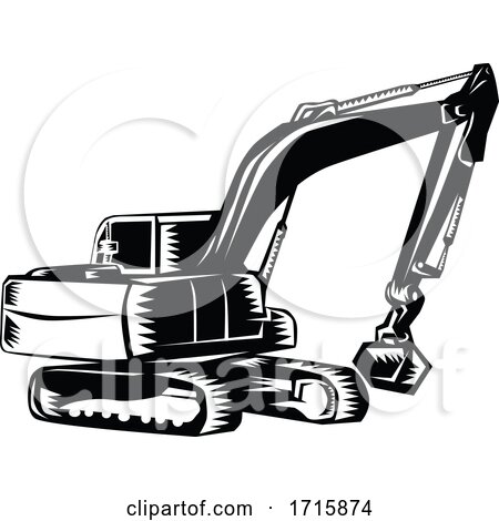 Construction Digger Mechanical Excavator by patrimonio