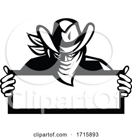Outlaw or Bandit Wearing Face Mask Bandana Covering His Face Holding a Sig by patrimonio