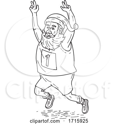 Santa Running a Marathon by patrimonio