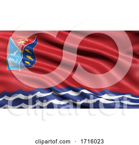 Flag of Magadan Oblast Waving in the Wind by stockillustrations