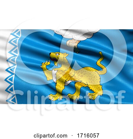 Flag of Pskov Oblast Waving in the Wind by stockillustrations